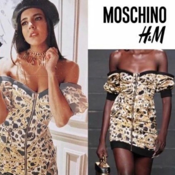 H&Moschino Gold Chain Off Shoulder Dress - Picture 8 of 8